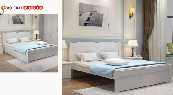 Giường ngủ gỗ tự nhiên kiểu dáng hiện đại GB-9062