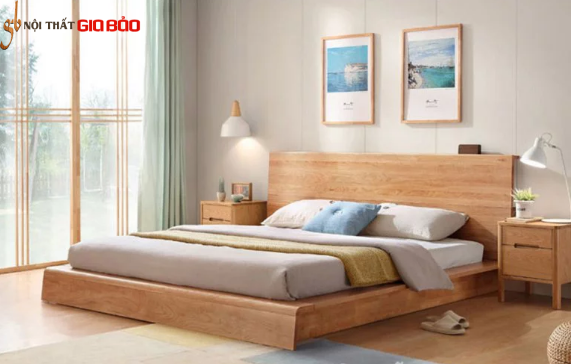 Mẫu giường ngủ gỗ tự nhiên thiết kế đẹp GB-9061