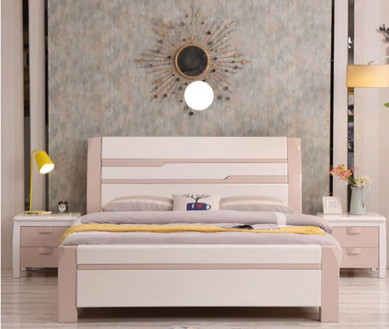 Giường ngủ gỗ gia đình phun sơn hiện đại GB-9066