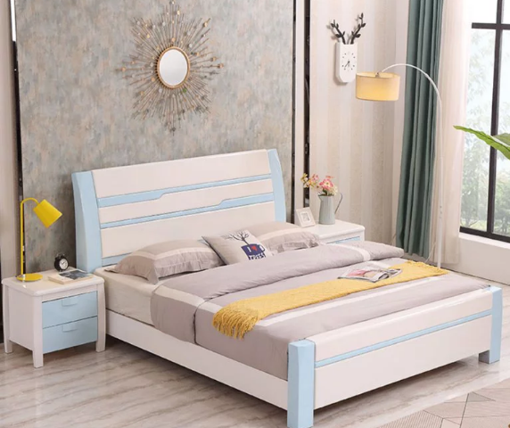 Giường ngủ gỗ gia đình phun sơn hiện đại GB-9066