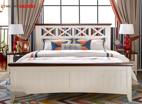 Mẫu giường ngủ gỗ thiết kế đẹp ấn tượng GB-9064