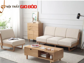 Ghế sofa gia đình bằng gỗ tự nhiên hiện đại GB-8297