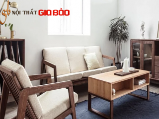 Ghế sofa hiện đại phòng khách gia đình gỗ tự nhiên GB-8296