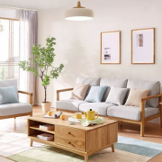 Ghế sofa phòng khách bọc nỉ gỗ tự nhiên GB-8295