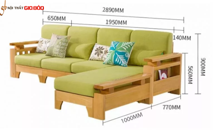 Ghế sofa phòng khách kiểu chữ L bọc nỉ GB-8294