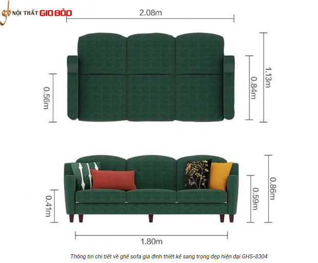 Ghế sofa gia đình thiết kế sang trọng đẹp hiện đại GB-8304