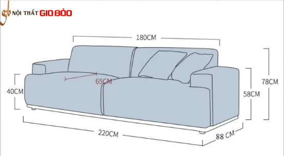 Ghế sofa phòng khách bọc nỉ cao cấp đẹp hiện đại GB-8303