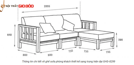 Ghế sofa phòng khách thiết kế sang trọng hiện đại GB-8299
