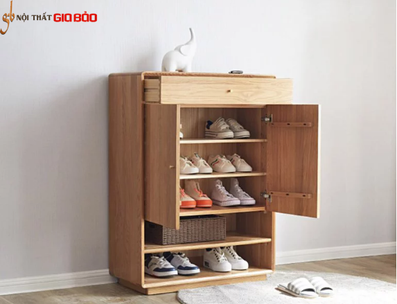 Tủ giày gỗ sồi tự nhiên thiết kế hiện đại GB-5778