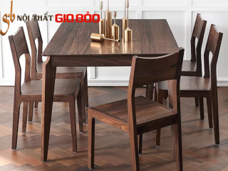 Bộ bàn ăn gia đình bằng gỗ tự nhiên đẹp GB-4607