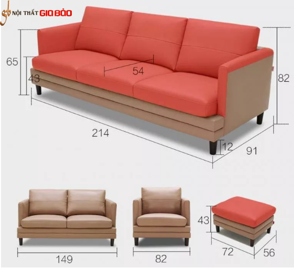 Ghế sofa da nhập khẩu đẳng cấp cho phòng khách GB-8277
