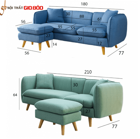 Ghế sofa bọc nỉ chất lượng cao GB-8280
