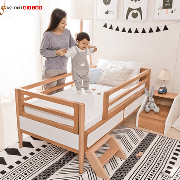 Giường ngủ gỗ tự nhiên cho bé GB-9057