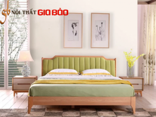 Giường ngủ gia đình gỗ sồi bọc da cao cấp GB-9056