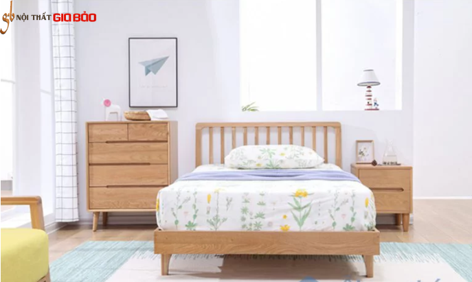 Giường ngủ gỗ tự nhiên thiết kế đẹp GB-9045