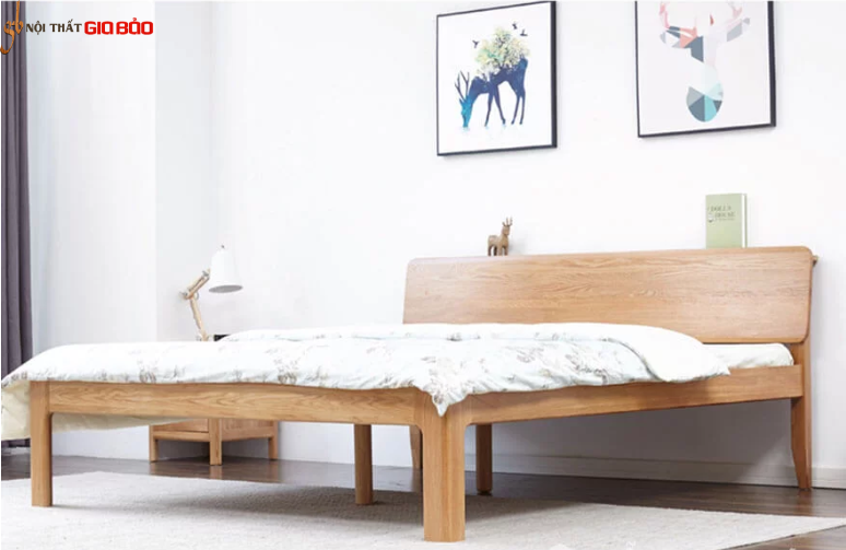 Giường ngủ gỗ sồi tự nhiên thanh lịch GB-9051