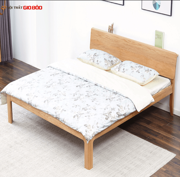 Giường ngủ gỗ sồi tự nhiên thanh lịch GB-9051