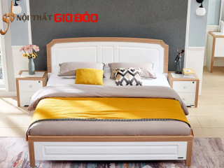 Giường ngủ gỗ sồi tự nhiên thiết kế thanh lịch GB-9048