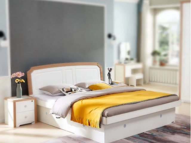 Giường ngủ gỗ sồi tự nhiên thiết kế thanh lịch GB-9048