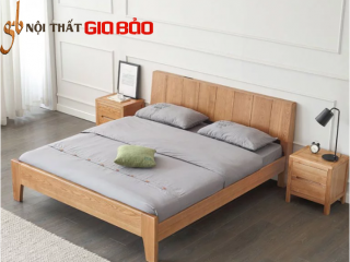 Giường ngủ gỗ sồi tự nhiên chất lượng cao GB-9046