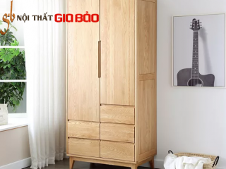 Tủ quần áo gỗ sồi tự nhiên thiết kế tiện dụng đa năng GB-5689