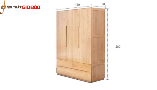 Tủ quần áo nhỏ gọn bằng gỗ tự nhiên GB-5525